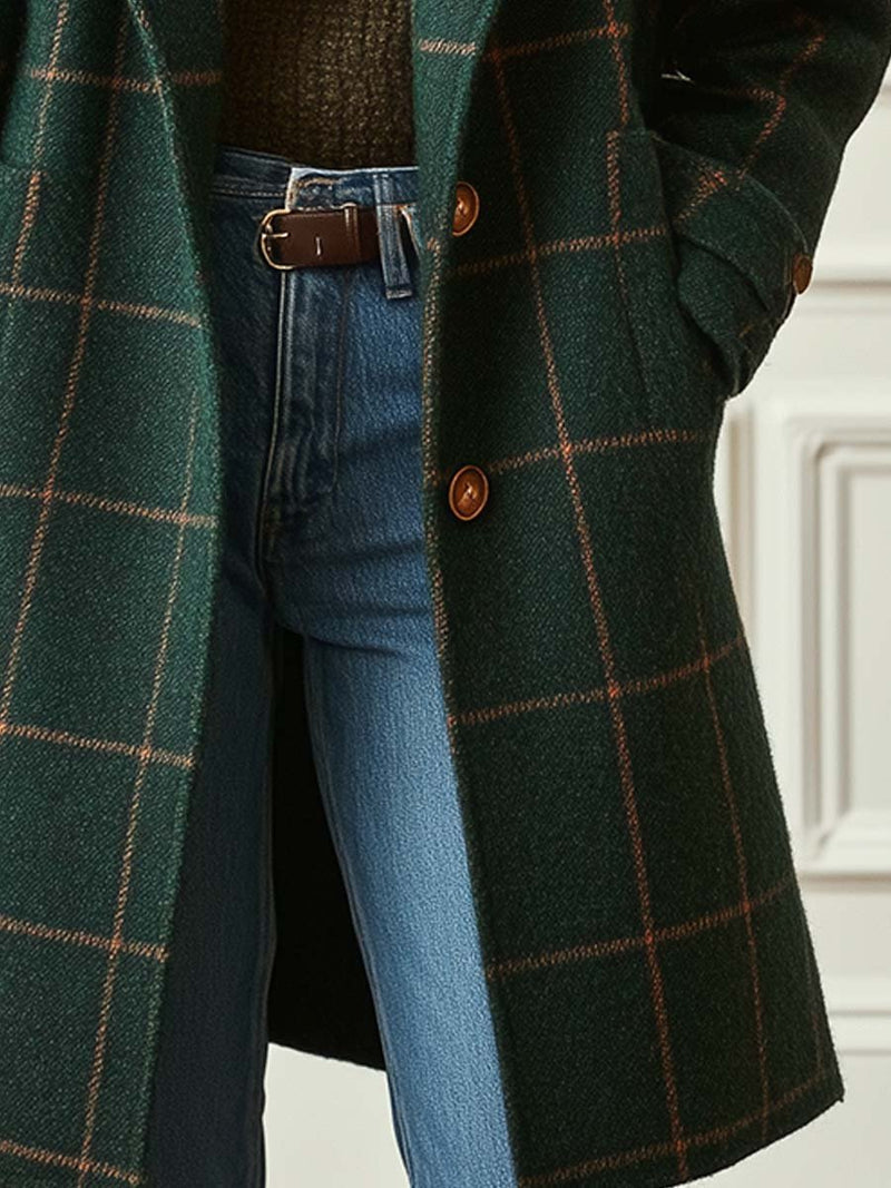 Kayla | Retro Plaid Tweed Coat